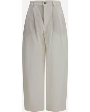 Brunello Cucinelli Barrel Fit Jeans With Pockets - White