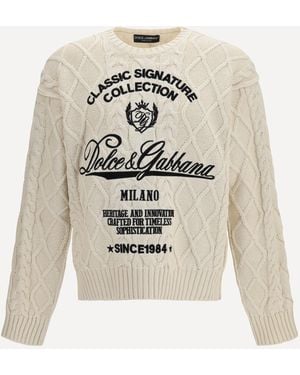Dolce & Gabbana Dolce & Gabbana Cable-Knit Pullover - White