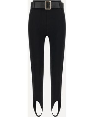 Self-Portrait Stretch Jersey Leggings With Belt - Black