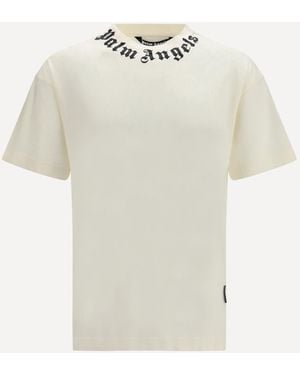Palm Angels Logo Crewneck T-Shirt - White