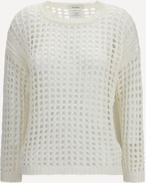 Max Mara Pure Open-Knit Sweater - White
