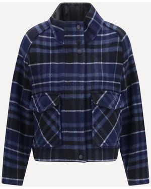 Pinko Campanula Check Double-Cloth Caban - Blue
