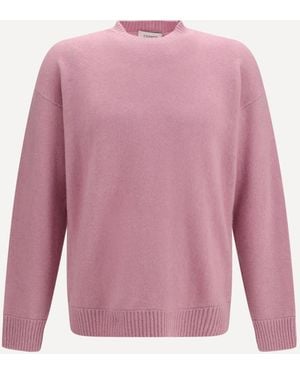 Laneus Cashmere And Silk Crewneck Jumper - Pink