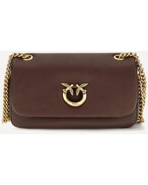 Pinko Medium Love Bag Click Soft Horizontal Shoulder Bag - Brown