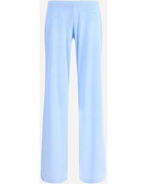 Balenciaga Bistretch Velvet Joggers - Blue