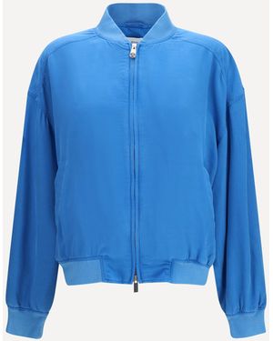 Versace Silk Zipper Jacket - Blue