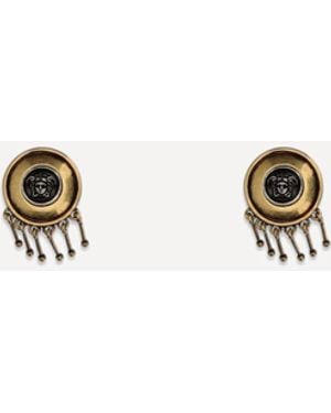 Versace Medusa Clip-On Drop Earrings - Metallic