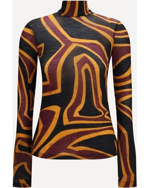 PUCCI Fiammato Wool Jersey Top - Black