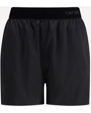 Tom Ford Stretch Silk Satin Pj Shorts - Black