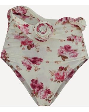 Magda Butrym Shaping Floral-Print Bikini Bottom - White