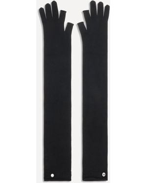 Rick Owens Long Fingerless Wool Gloves - Black