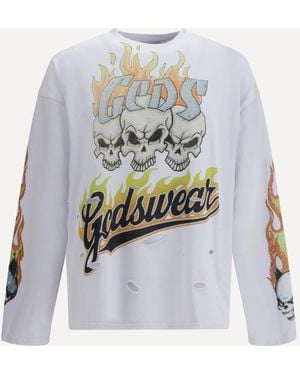 Gcds Riders Print Long-Sleeve T-Shirt - White