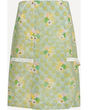 Fendi Bouquet Organza Skirt - Green