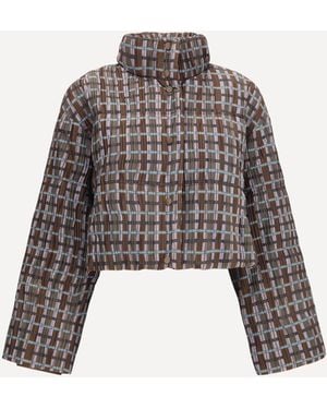 GONGDID DESIGN Short Padded High-Neck Jacket - White