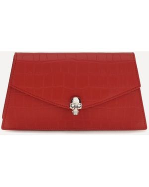 McQueen Mini Skull Clutch - Red