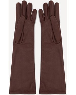 Crida Milano Long Leather Gloves - Purple