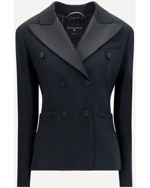 Ermanno Scervino Giacca Smoking Doppiopetto A Scatolina - Blu