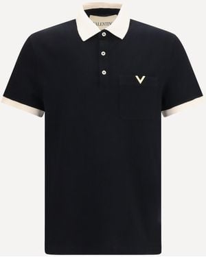 Valentino Polo With Contrast Trims - Black