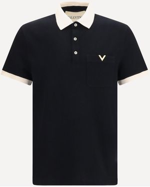 Valentino Polo With Contrast Trims - Black