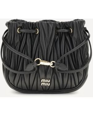 Miu Miu Matelassé Nappa Leather Pouch - Black