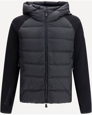 Moncler Felpa Imbottita Con Zip - Blu
