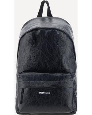 Balenciaga Explorer Leather Backpack - Blue
