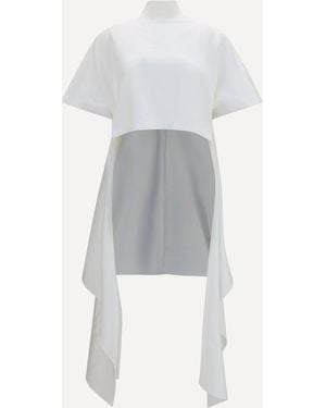 Alaïa Asymmetric Cotton T-Shirt - White