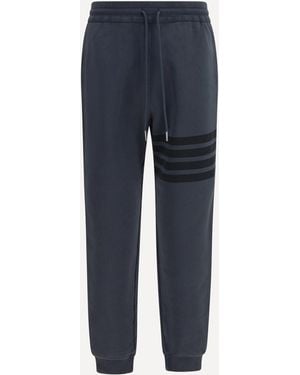 Thom Browne Pantaloni Della Tuta Loopback Con Dettaglio Barre - Blu