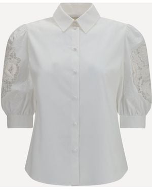 Valentino Shirt With Sangallo Lace Sleeves - Grey