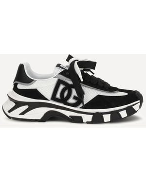 Dolce & Gabbana Leather And Mesh Trainers - White