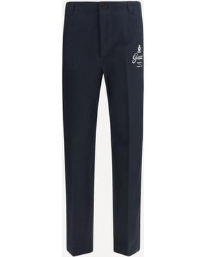 Gucci Compact Cotton Twill Trousers - Blue