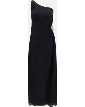 Oséree Lumière One-Shoulder Dress With Spiral Detail - Blue