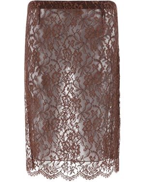 Saint Laurent Midi Skirt - Brown