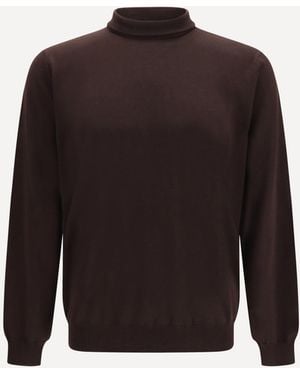 Lardini High Neck Jumper - Brown