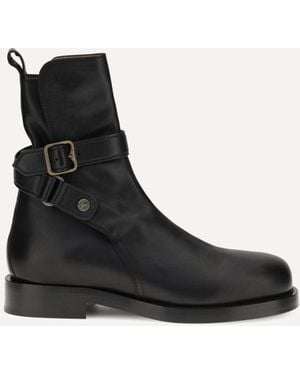 Burberry Buckle Ankle Boots - Black