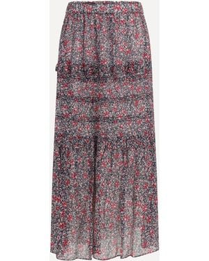 Isabel Marant Marant Etoile Volomia Long Ruffled Skirt - Purple