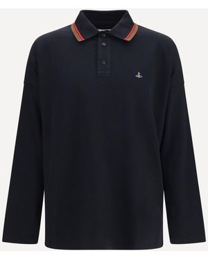 Vivienne Westwood Oversized Long-Sleeve Polo - Blue