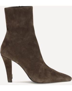 Saint Laurent Jill Suede Ankle Boots - Brown