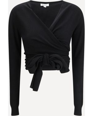 Alaïa Alaã¯A Wrap Top - Black