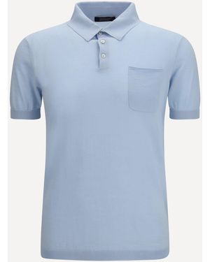 Aragona Cashmere Polo A Maniche Corte - Blu