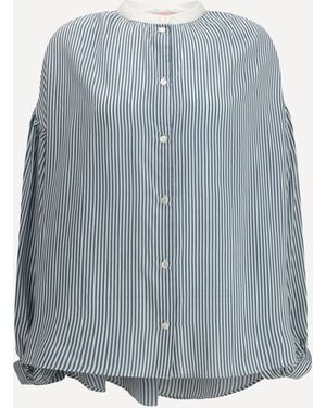 Kristina Ti Striped Shirt With Wide Sleeves - Blue