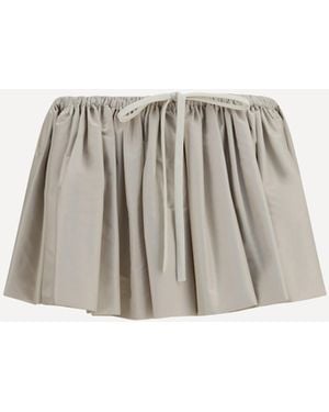 Miu Miu Ruffled Mini Skirt With Drawstring - Natural