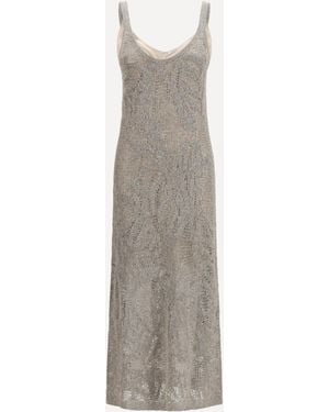 Brunello Cucinelli Dazzling Water Lillies Dress - White