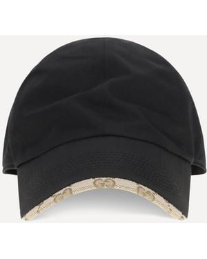 Gucci Cappello Da Baseball Con Dettaglio Tessuto Gg - Nero