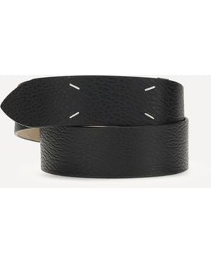 Margiela Grained Four-Stitch Belt - Black