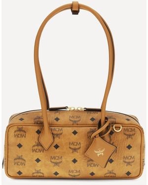 MCM Aren East West Visetos Shoulder Bag - Metallic