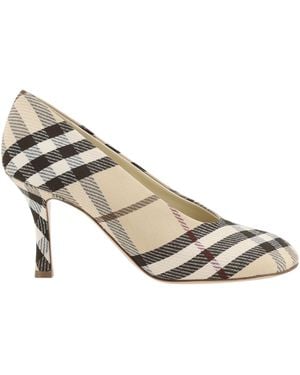 Burberry Archivio Check Baby Court Shoes - White