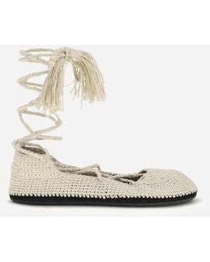 Alanui The Sound Of The Sea Lace-Up Ballerinas - White
