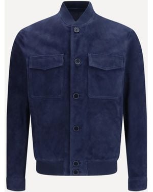 Salvatore Santoro Suede Leather Jacket - Blue