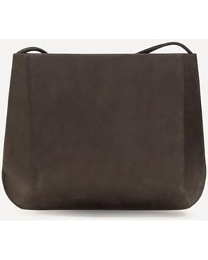Faune Loge Brushed Leather Crossbody Bag - Brown